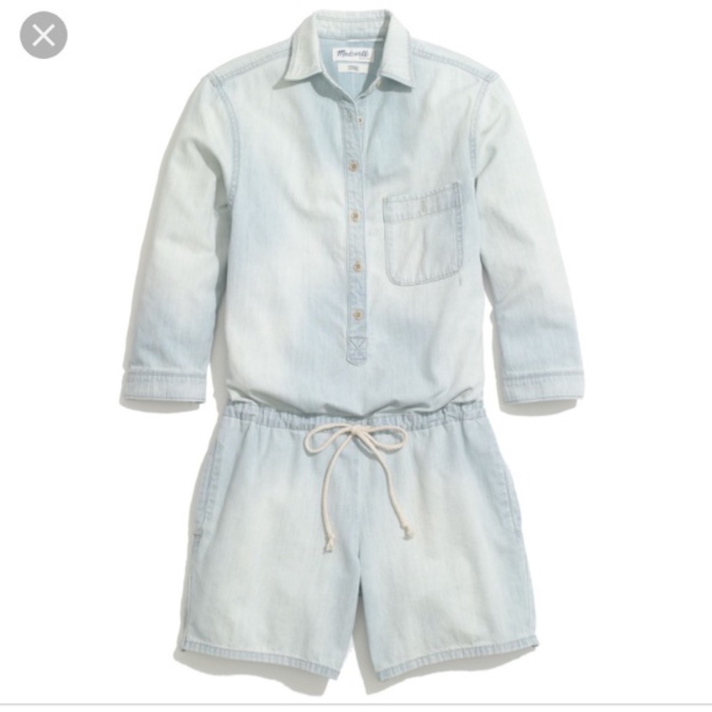 Madewell Hopskip Chambray Romper